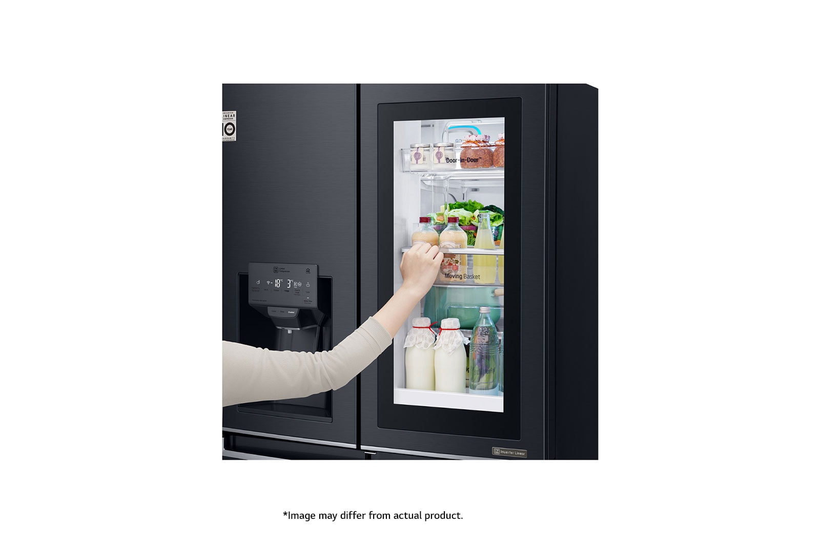 LG 889L Matte Black, 4 Door InstaView Door-in-Door Fridge, GR-X31FTKHL