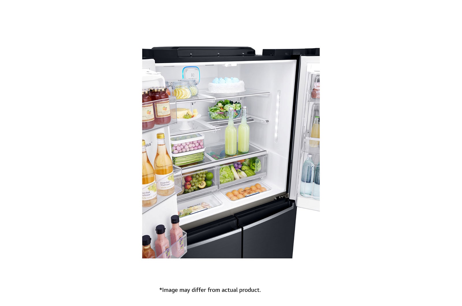LG 889L Matte Black, 4 Door InstaView Door-in-Door Fridge, GR-X31FTKHL