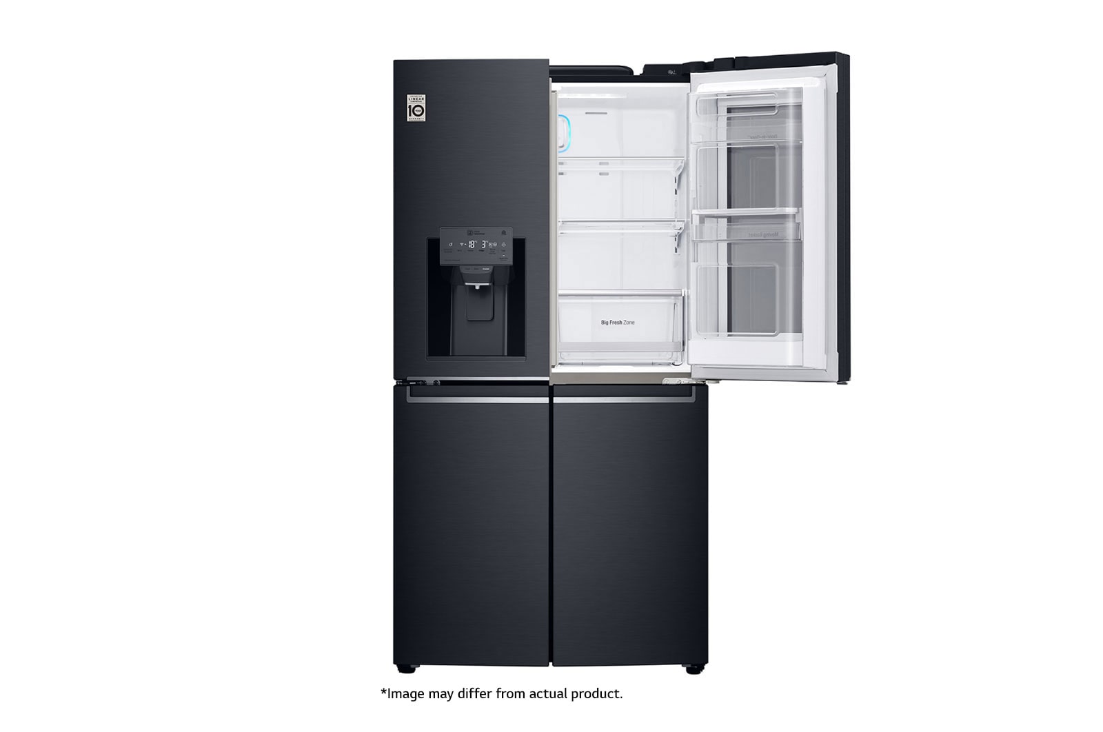 LG 889L Matte Black, 4 Door InstaView Door-in-Door Fridge, GR-X31FTKHL