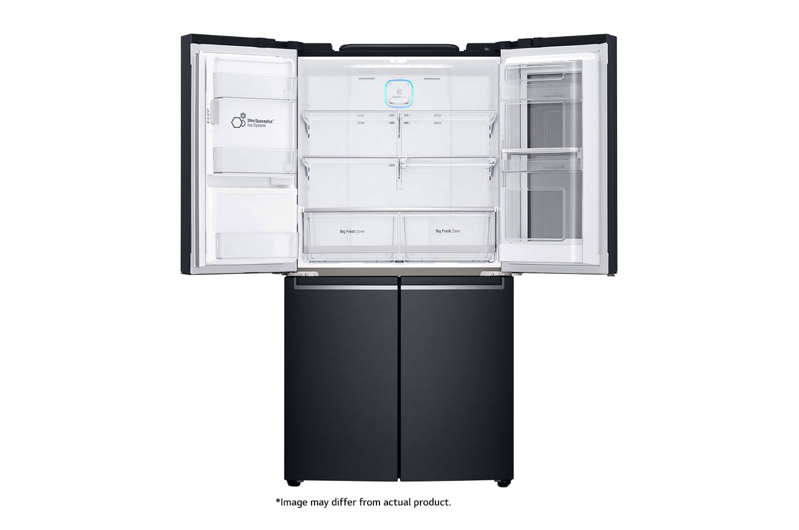 LG 889L Matte Black, 4 Door InstaView Door-in-Door Fridge, GR-X31FTKHL
