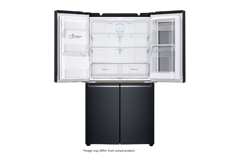 LG 889L Matte Black, 4 Door InstaView Door-in-Door Fridge, GR-X31FTKHL