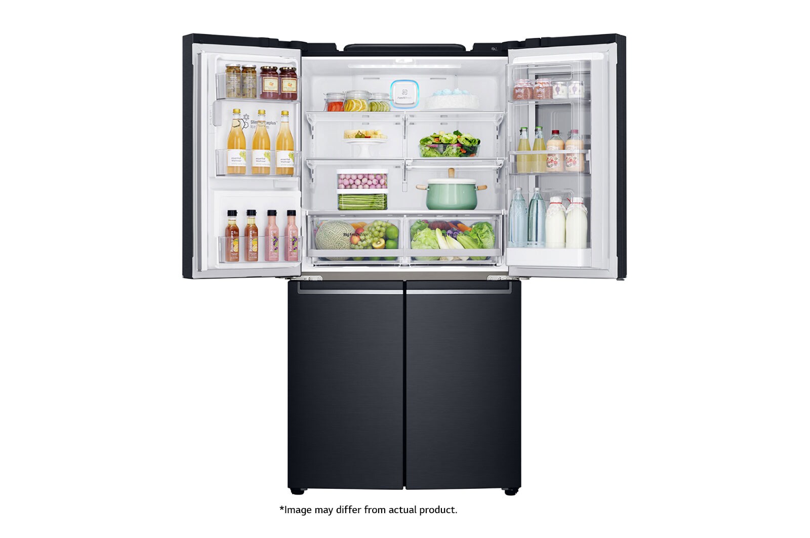 LG 889L Matte Black, 4 Door InstaView Door-in-Door Fridge, GR-X31FTKHL