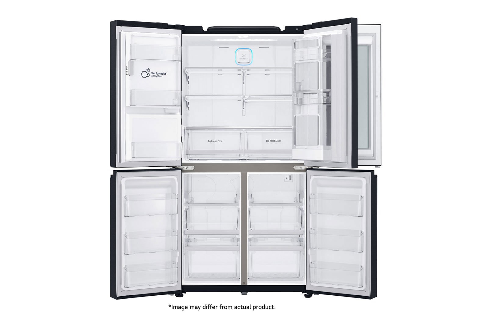 LG 889L Matte Black, 4 Door InstaView Door-in-Door Fridge, GR-X31FTKHL