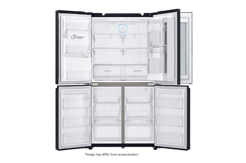 LG 889L Matte Black, 4 Door InstaView Door-in-Door Fridge, GR-X31FTKHL
