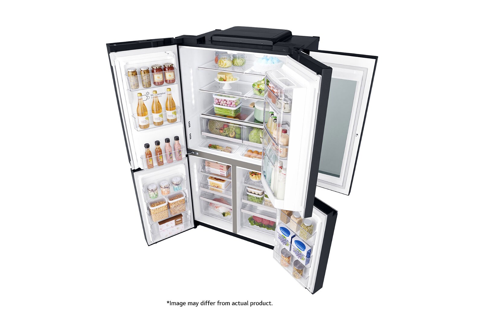 LG 889L Matte Black, 4 Door InstaView Door-in-Door Fridge, GR-X31FTKHL