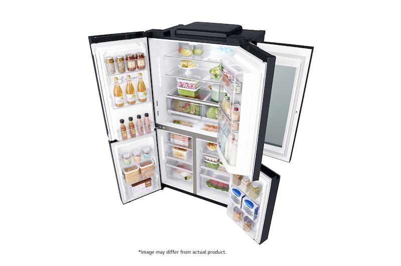 LG 889L Matte Black, 4 Door InstaView Door-in-Door Fridge, GR-X31FTKHL