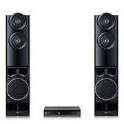 front view two tower speakers with DVD Player
