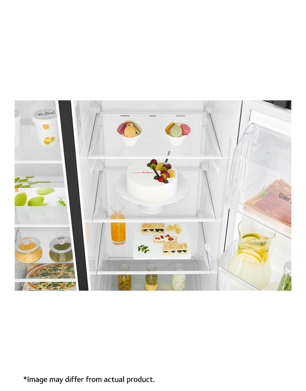665L Black Stainless Steel Side by Side Fridge, Door-in-Door™ - GC
