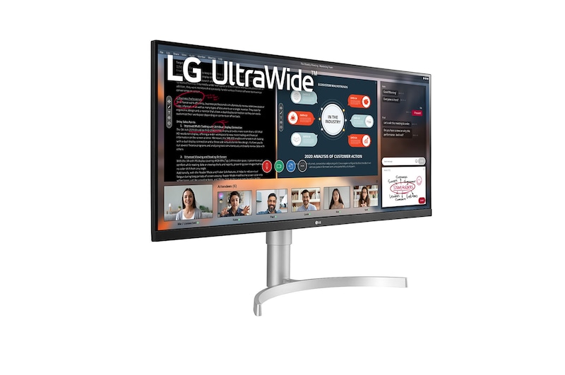 LG 34" UltraWide™ Full HD (2560x1080) HDR IPS Monitor, 34WN650-W
