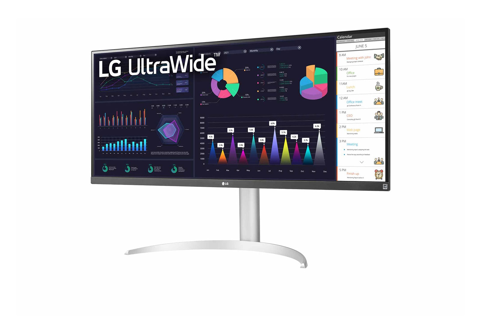 LG 34" 21:9 UltraWide™ Full HD IPS Monitor with AMD FreeSync™, 34WQ650-W