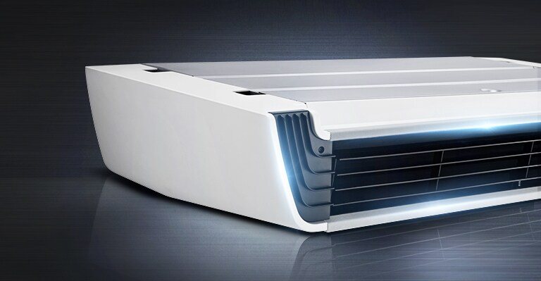 It shows LG's 5th generation inverter compressor that is operating fast.