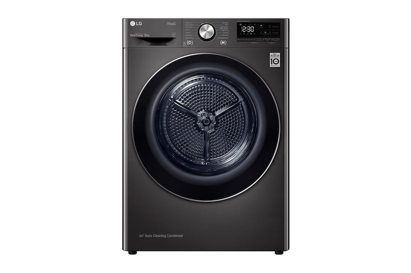 LG 9kg A+++ -10 Dual Inverter Heat Pump Dryer in Black Finish, RH90V9JV2N