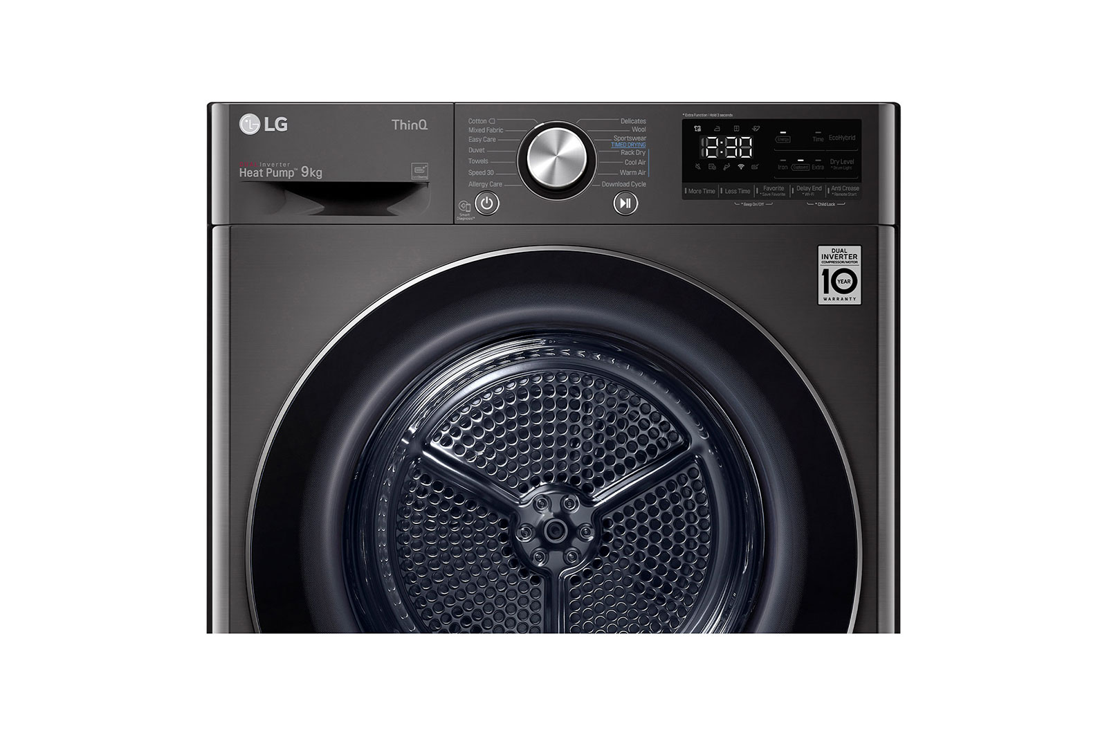 LG 9kg A+++ -10 Dual Inverter Heat Pump Dryer in Black Finish, RH90V9JV2N