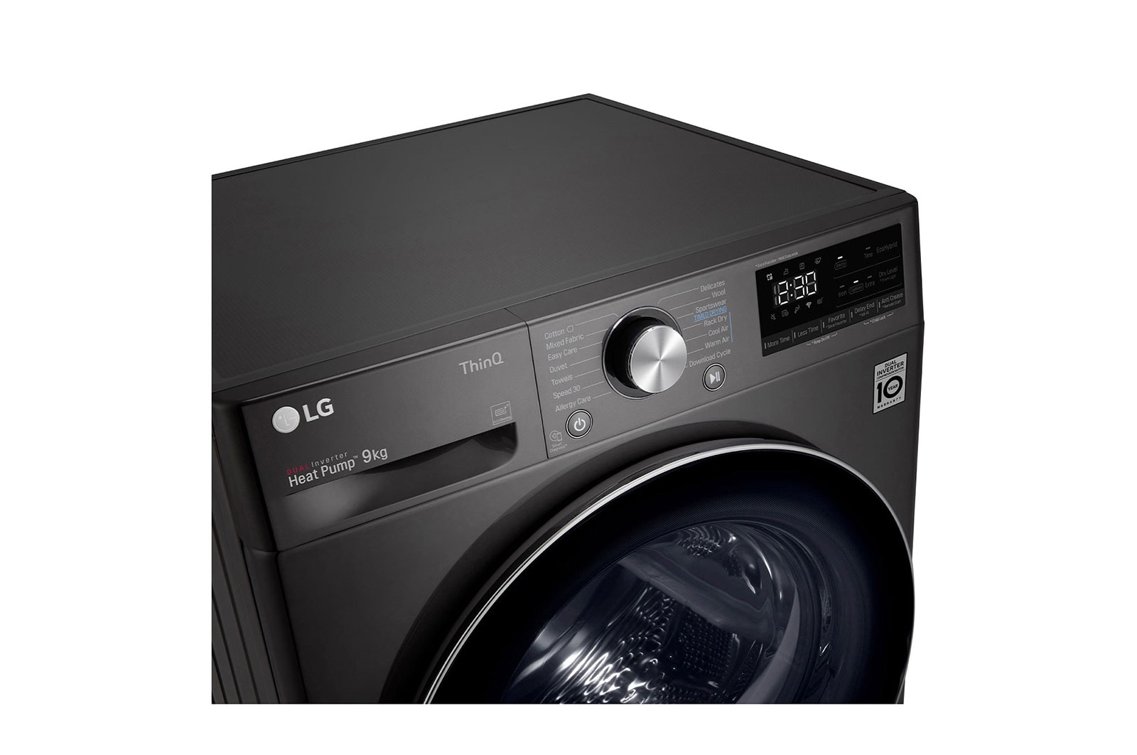 LG 9kg A+++ -10 Dual Inverter Heat Pump Dryer in Black Finish, RH90V9JV2N