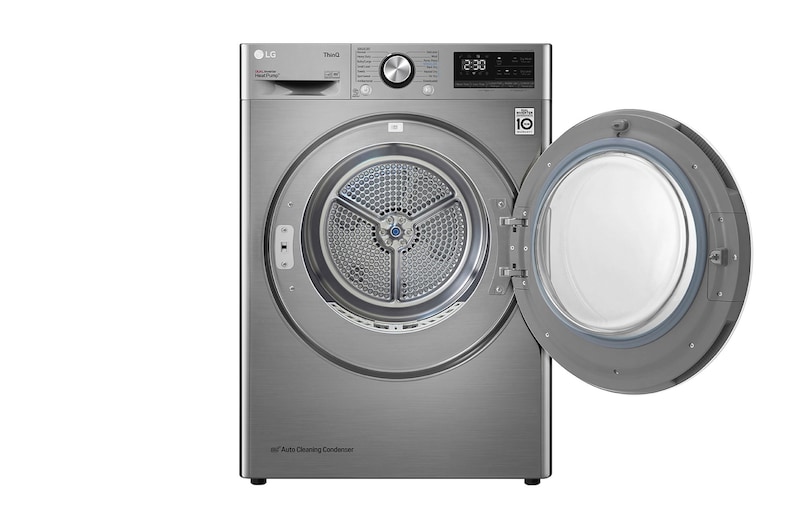 LG 9kg A+++ Dual Inverter Heat Pump Dryer in Stainless Finish, RH90V9PV8N
