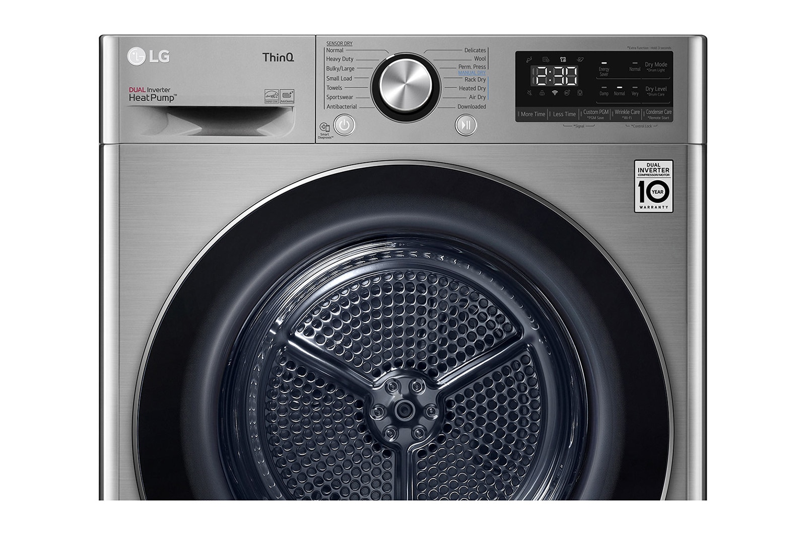LG 9kg A+++ Dual Inverter Heat Pump Dryer in Stainless Finish, RH90V9PV8N
