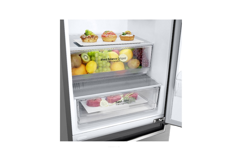 LG 373L Silver, Bottom Freezer, Inverter Linear Compressor, GC-F459NLJZ