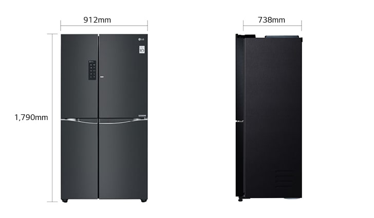 626L Luminous Black Side by Side Refrigerator - GC-M247UGBZ - GC
