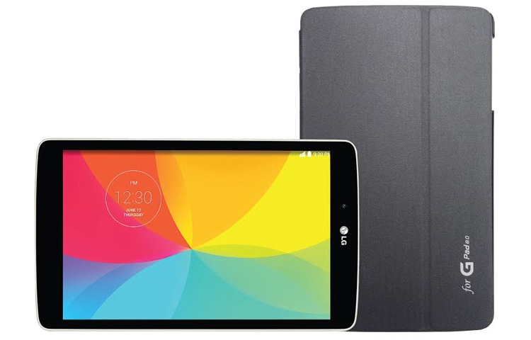 Front view of LG G PAD 8.0 ONLY AVAILABLE IN WHITE  V490