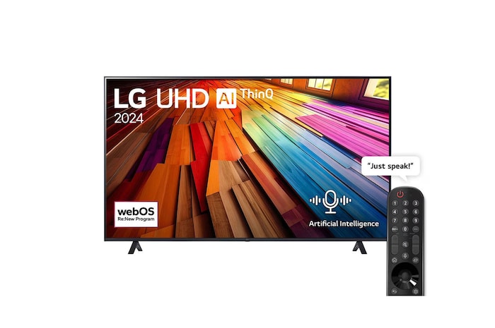 LG 55 Inch LG UHD UT80 4K Smart TV AI Magic remote HDR10 webOS24 2024, 55UT80006LA