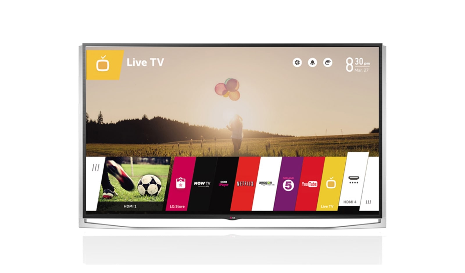 Front view of LG 65&#34; ULTRA HD SMART TV 65UB980V