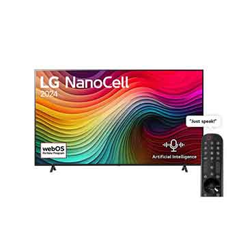 Front view of TV with Remote