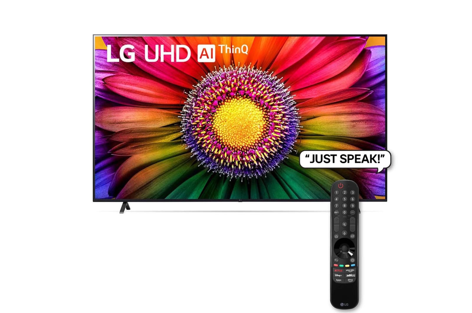 A front view of the LG UHD TV
