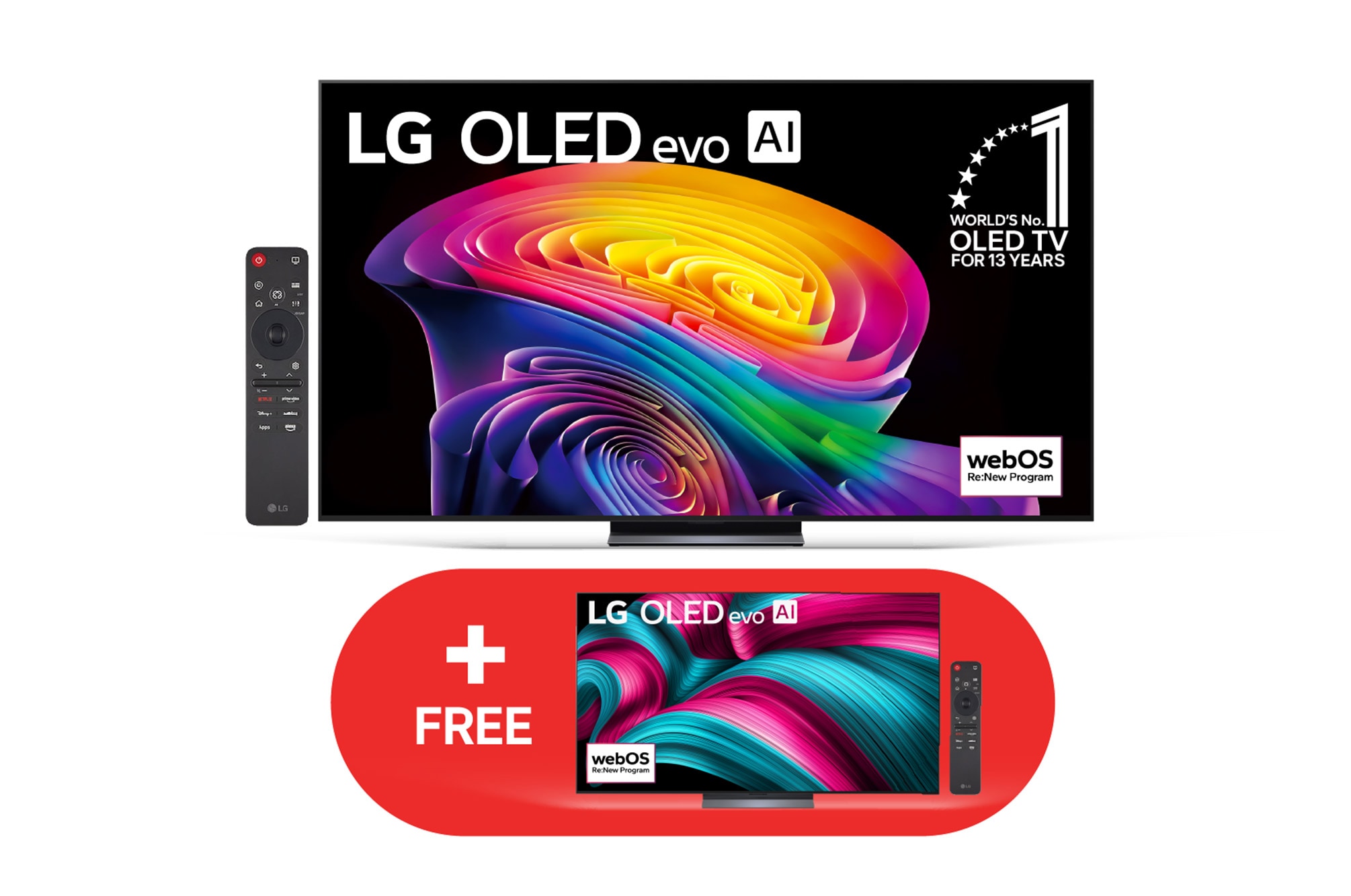 83 inch LG OLED evo AI C6 4K Smart TV 2026 + 55 inch LG OLED evo