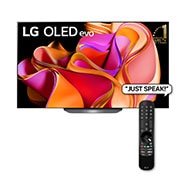 Front view with LG OLED evo and 10 Years World No.1 OLED Emblem on screen.