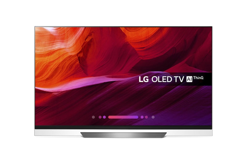 Front view of LG OLED TV 65 inch E8 Series Picture on Glass Design 4K HDR Smart TV w/ ThinQ AI OLED65E8PVA