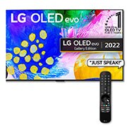Front view with LG OLED evo Gallery Edition on the screen