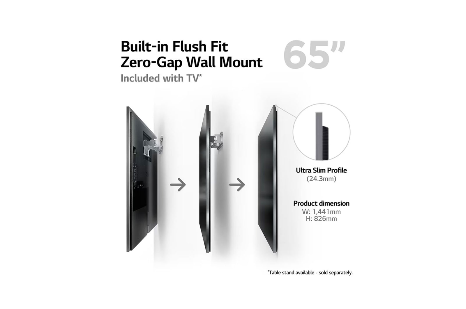 LG 165cm (65'') OLEDevo G3 Gallery Edition 4K 120Hz SMART TV with Magic Remote, HDR & webOS, OLED65G36LA