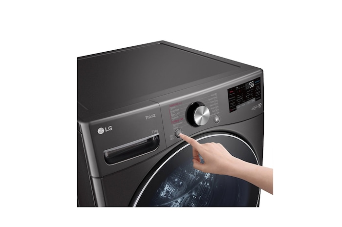 LG 21kg Front Loader Washer with AI DD™ & Steam in Black Finish, F0P2CYV2E