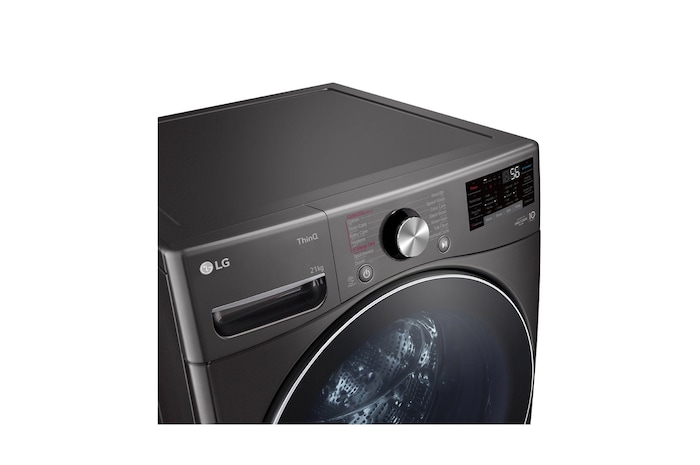 LG 21kg Front Loader Washer with AI DD™ & Steam in Black Finish, F0P2CYV2E