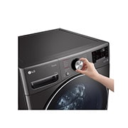 LG 21kg Front Loader Washer with AI DD™ & Steam in Black Finish, F0P2CYV2E