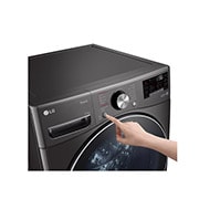 LG 21kg Front Loader Washer with AI DD™ & Steam in Black Finish, F0P2CYV2E