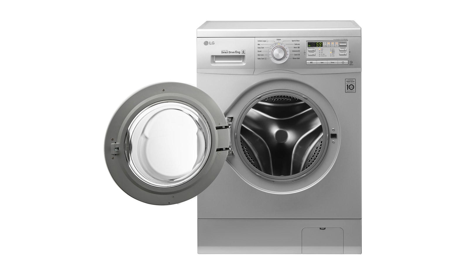 LG 6kg Silver Front Load Washing Machine, F10B8NDP25