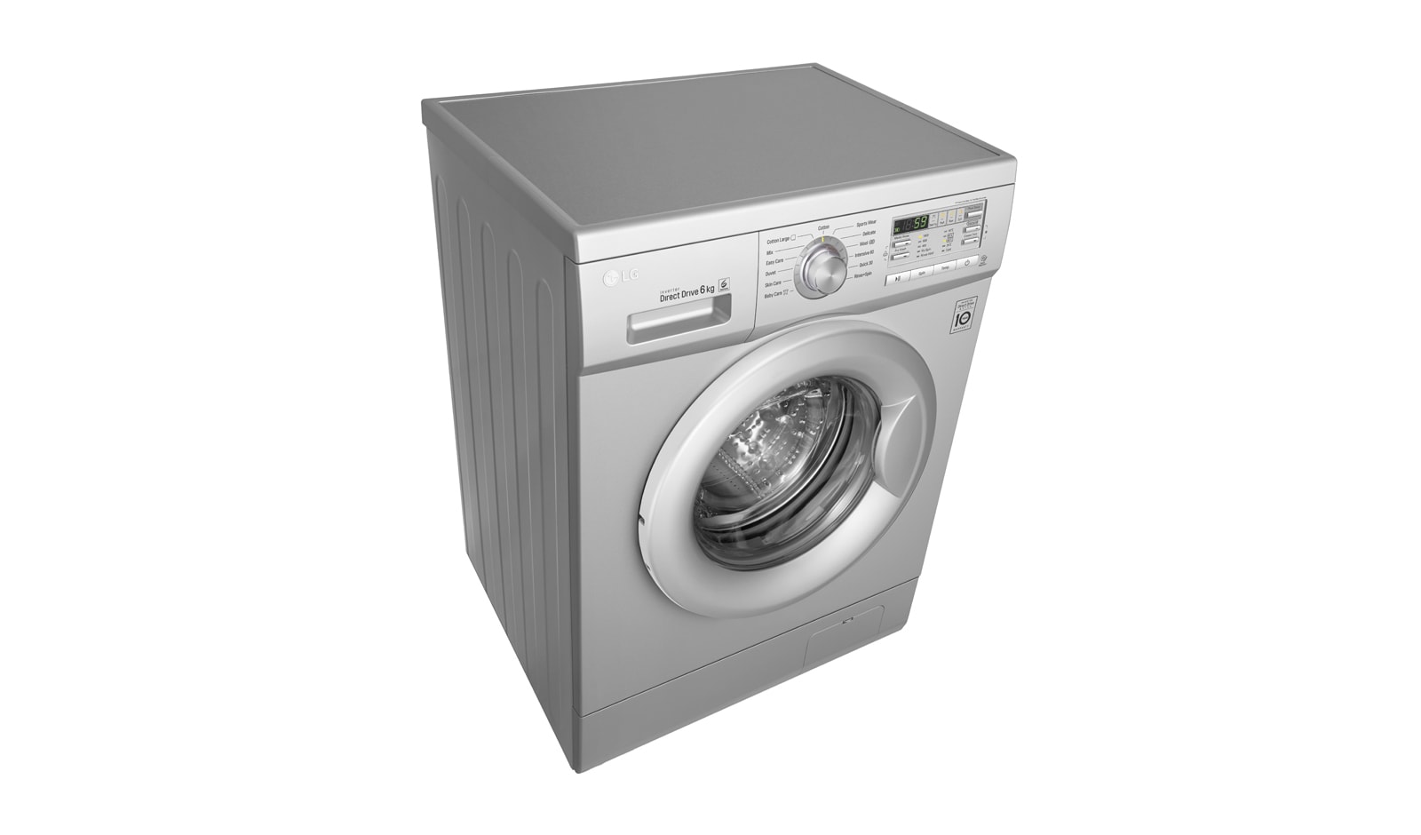LG 6kg Silver Front Load Washing Machine, F10B8NDP25