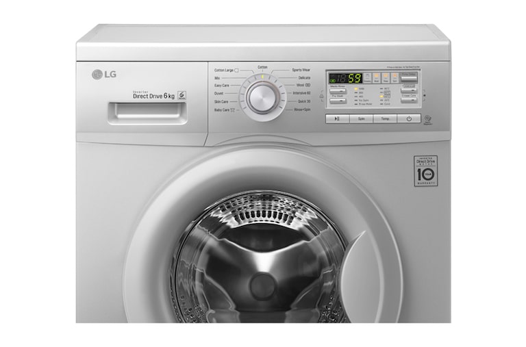 LG 6kg Silver Front Load Washing Machine, F10B8NDP25