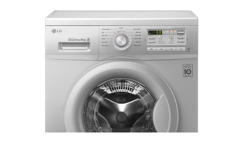 LG 6kg Silver Front Load Washing Machine, F10B8NDP25