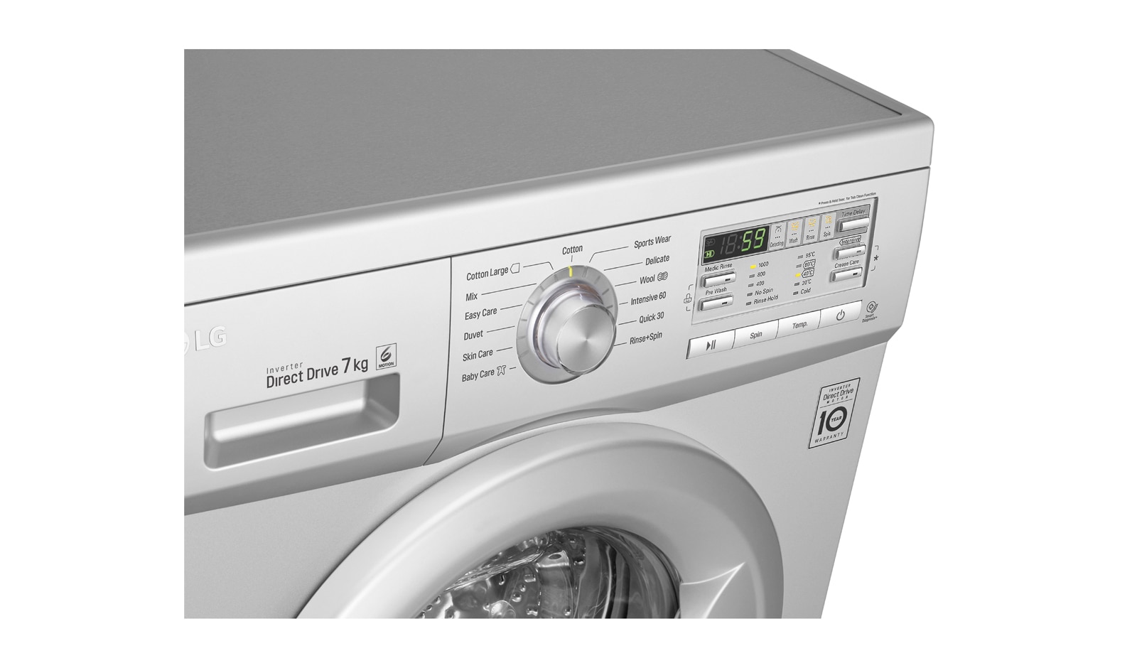 LG 7kg Silver Front Loader Washing Machine, F10B8QDP5