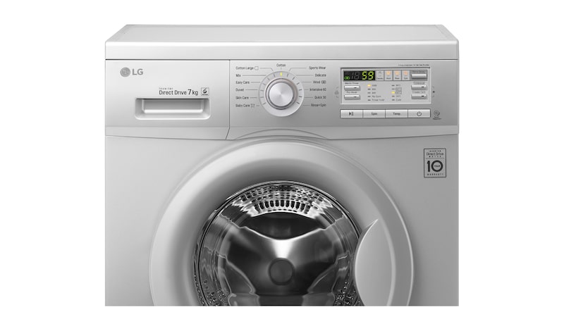 LG 7kg Silver Front Loader Washing Machine, F10B8QDP5