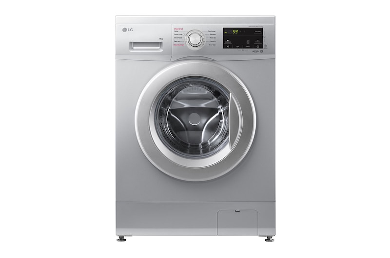 LG 9kg Front Loader Washer with Inverter Direct Drive in Silver Finish, F4J3VYP5L