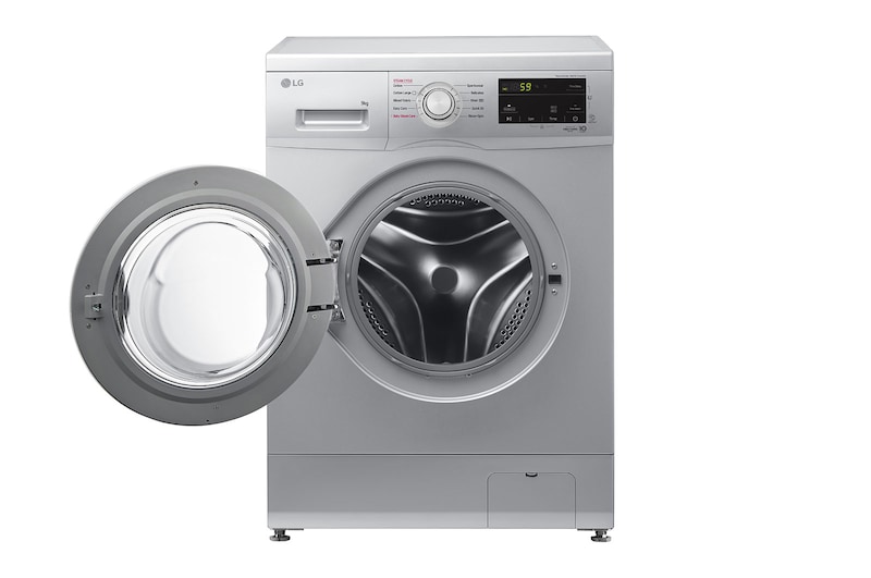 LG 9kg Front Loader Washer with Inverter Direct Drive in Silver Finish, F4J3VYP5L