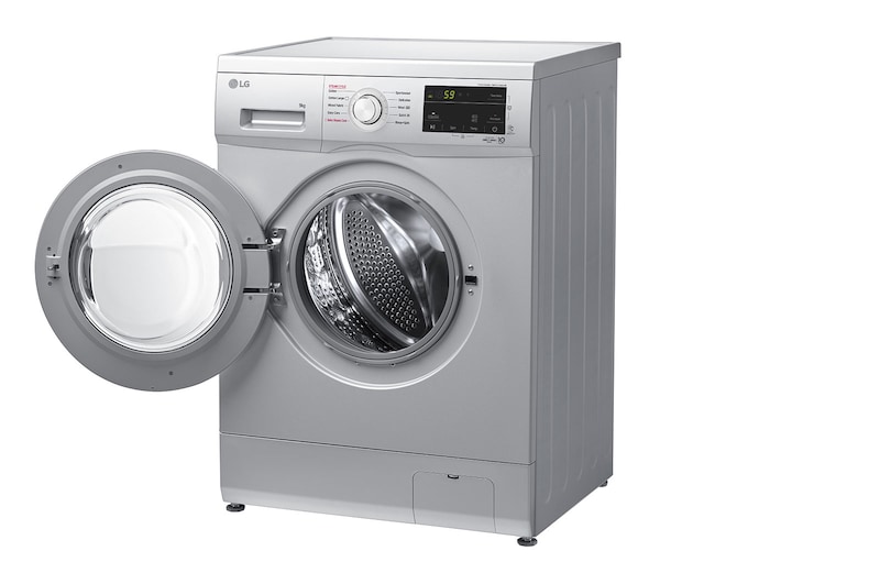 LG 9kg Front Loader Washer with Inverter Direct Drive in Silver Finish, F4J3VYP5L