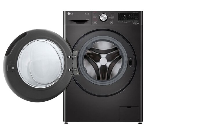 LG 12/8kg Front Loader Washer Dryer Combo with AI DD™ & Steam in Black Finish, F4V9BCP2E