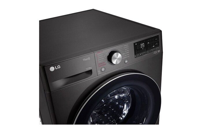 LG 12/8kg Front Loader Washer Dryer Combo with AI DD™ & Steam in Black Finish, F4V9BCP2E