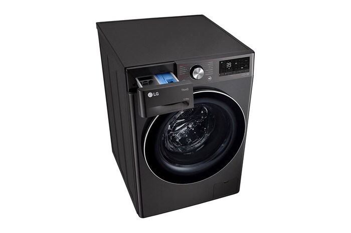 LG 12/8kg Front Loader Washer Dryer Combo with AI DD™ & Steam in Black Finish, F4V9BCP2E