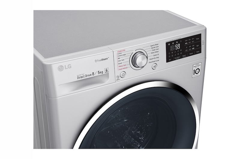 LG 8kg Silver Front Loader Washer Dryer Combo, FH4U2TDHP5N