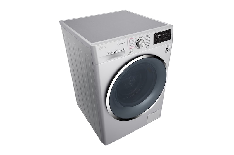 LG 8kg Silver Front Loader Washer Dryer Combo, FH4U2TDHP5N